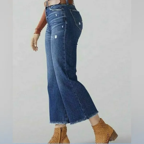 Lee Vintage Modern High Rise Wide Leg Cropped Denim Jeans‎ - Image 2