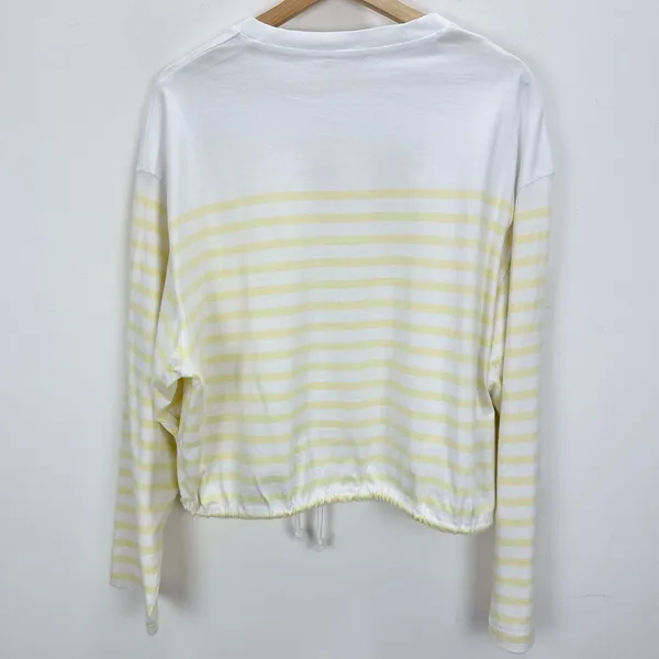 Madewell The Perfect Tie-Waist Tee in Allday Jersey Striped Pineapple M NWT - Image 11
