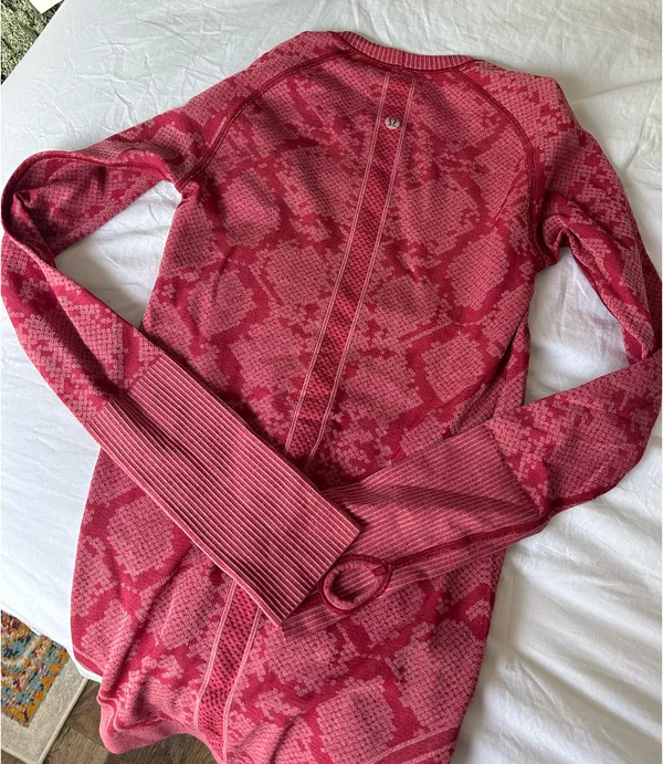 Lululemon Pink Snackskin Print Long Sleeve 4 - Image 6