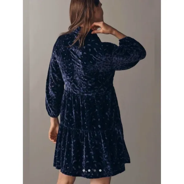 Anthropologie Maeve The Bettina Tiered Shirt Dress: Mini Velvet Edition - Image 3