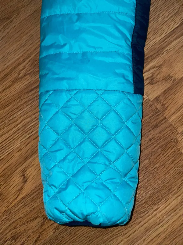 Totes Quilted Hooded Puffer Jacket Coat Women’s Size Large Aqua Navy Pockets EUC - Image 6