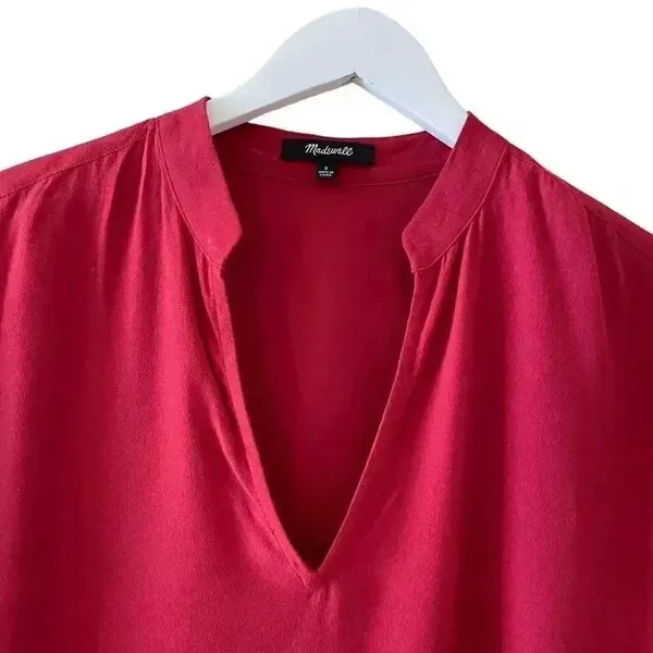 Madewell Bicoastal in Crimson Boxy Festival Boho Shirt Women’s Dress S # 1008 - Image 6