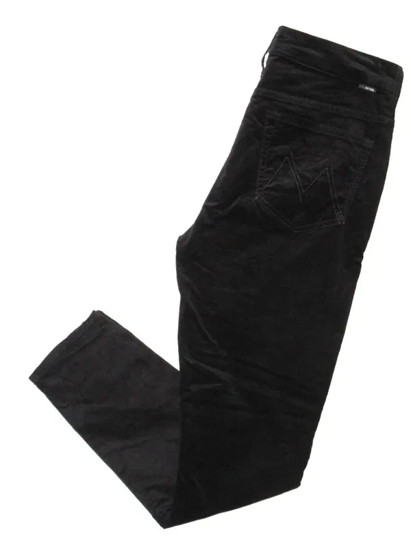 Mother High Waisted Looker Ankle in Soft Skills Stretch Velvet Skinny Pants 28 - Image 7