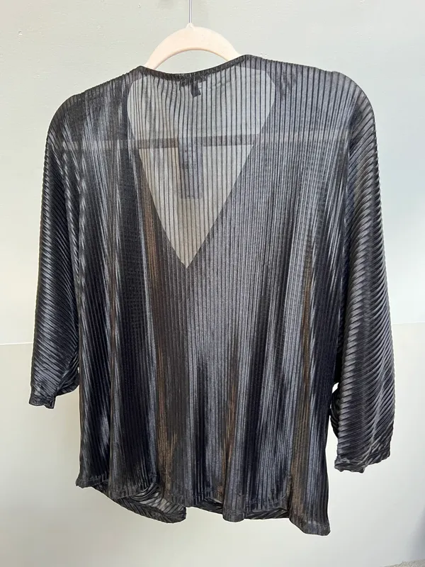 Sheer Black Ribbed Dress Top - Image 6
