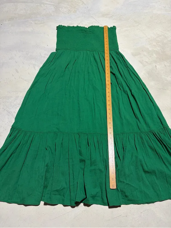 Aerie Green Strapless smocked sun dress large - Image 3