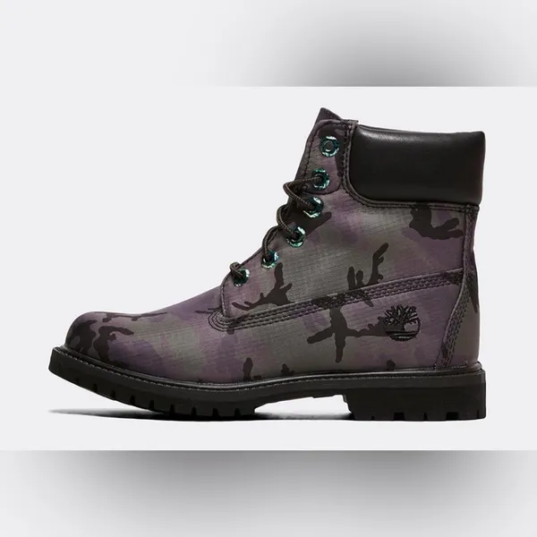 Timberland 6 “ iridescent waterproof boot in black camo matte leather Camo Boots - Image 4