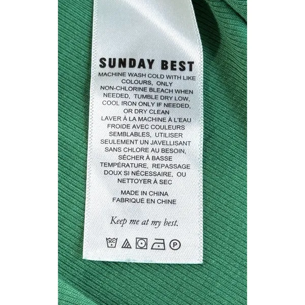 Aritzia Sunday Best Freshman Turtleneck Small Green Ribbed Long Sleeve Top - Image 7