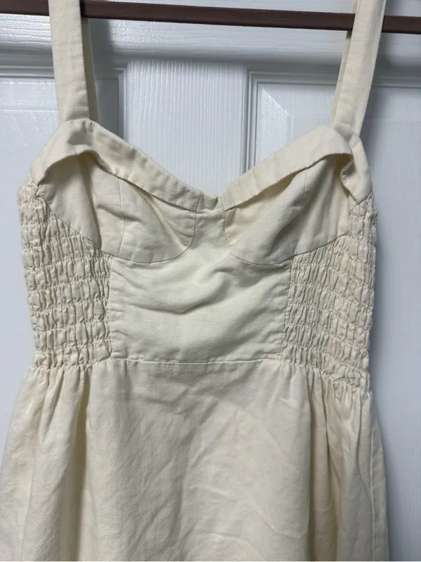 Women's Cream Midi Sundress with Ruffle Hem - Image 2