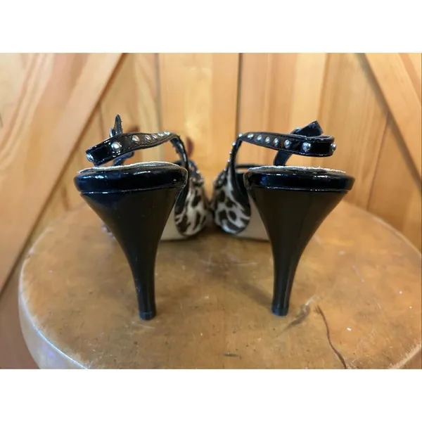WHITE HOUSE BLACK MARKET Jacquie Calf Hair Leather Sz 7.5M Slingbacks - Image 4