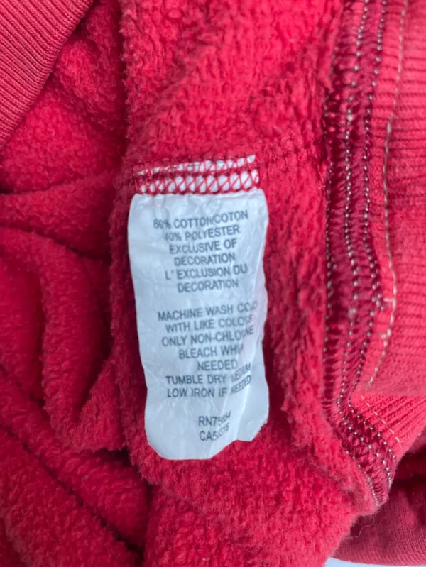 Vintage 90s Abercrombie & Fitch Red Hoodie, Size L - Image 7