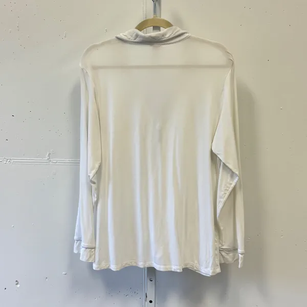 Eberjey Gisele Pajama Top White Modal Long Sleeve Button Down Sleep Shirt S - Image 2