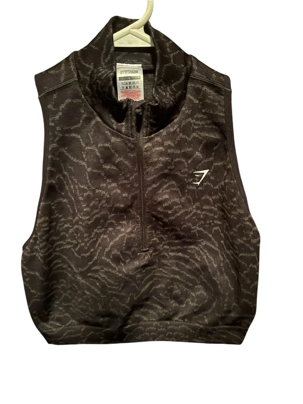 ADAPT ANIMAL SEAMLESS CROP 1/2 ZIP Size Large NWOT - Image 2