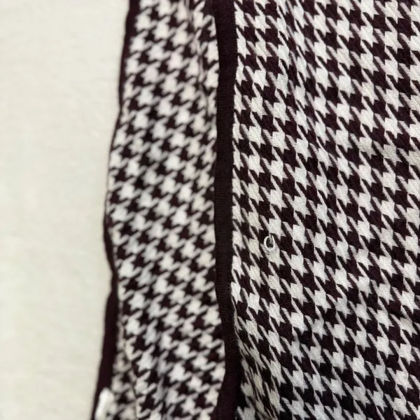 Ann Taylor OS Houndstooth Knit Purple‎ Poncho Wrap Shawl Cardigan Wedding Fall - Image 5