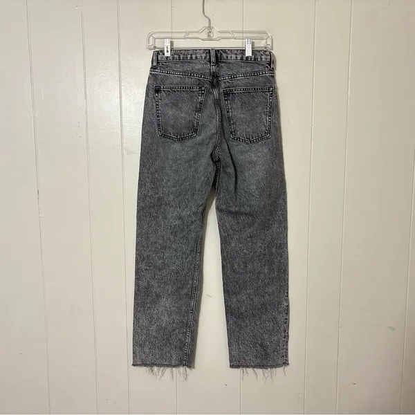 & Other Stories Stockholm Atelier High Rise Straight Leg Jeans Gray Black Raw He - Image 6