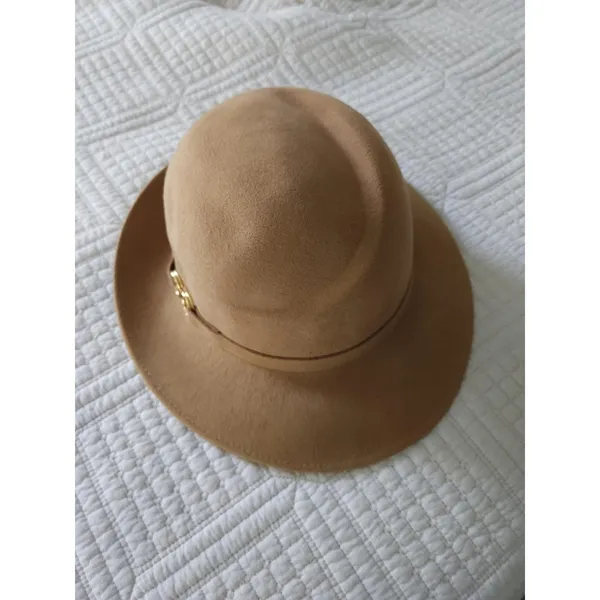 Vintage Lady Kangol USA Bucket Hat Cap Women's 100% Wool Grouse‎ Camel Color - Image 16