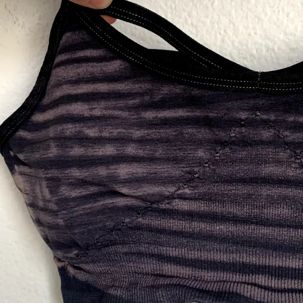 NEW Free People Movement Criss Cross Striped Sports‎ Bra Workout in Black Gray - Image 4