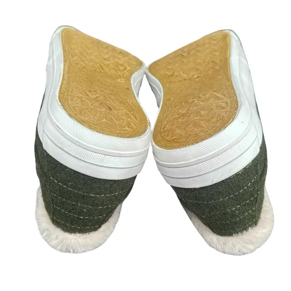 Isaac Mizrahi Live Size 12 Olive Faux Fur Crystal Fashion Sneakers - Image 6