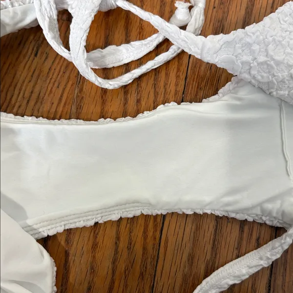 Andie String Bikini Set Textured Weave White Size S‎ NWOT - Image 4