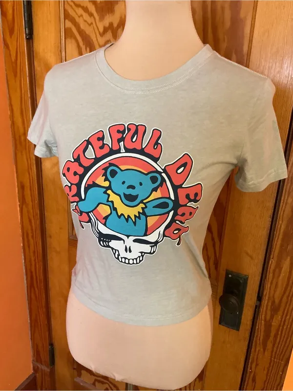 Grateful Dead Dancing Bear Steal Your Face Crop Top Tee 2025 Small - Image 4