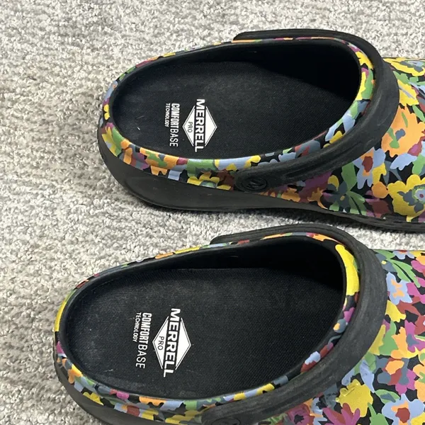 Merrell Encore Clogs Womens 10 Service Pro Slip Resistant Work Floral Mens 8 - Image 3