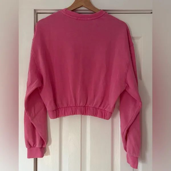 Garage Women's Pink Cropped Sweatshirt Size XS‎ EUC - Image 2