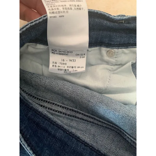 Levi's 16 33 high rise signature denim short jean cut off - Image 7