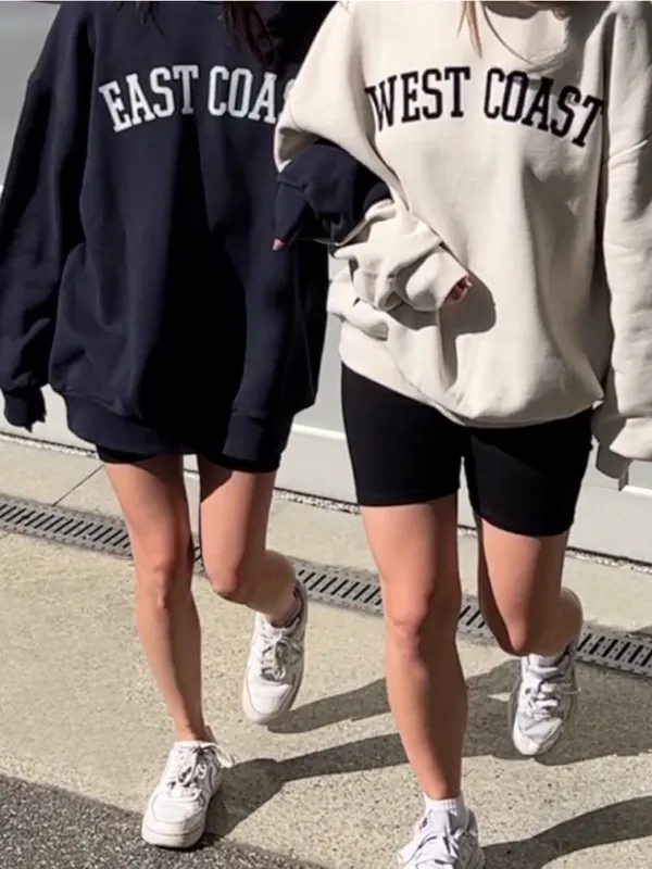 OAK + FORT West Coast Oversized Cotton Beige Pullover Sweatshirt Crew Top - Image 2