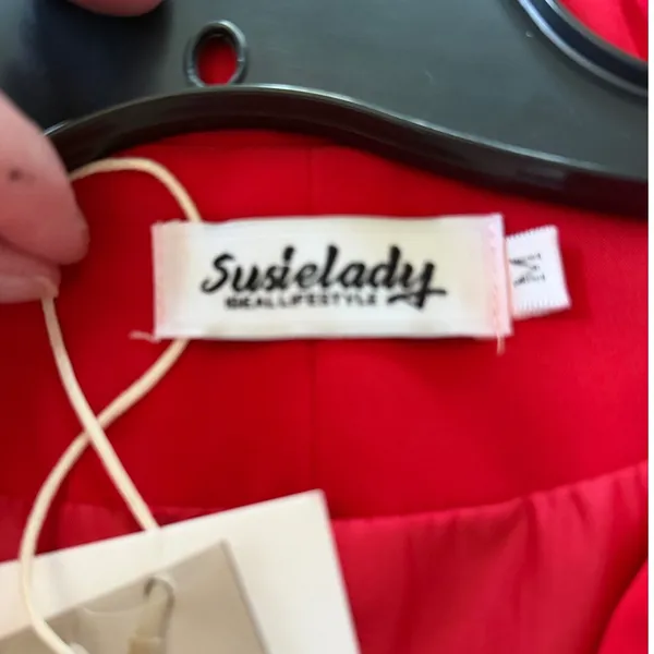 SusieLady Red Double Breasted Blazer Jacket‎ Size M - Image 4