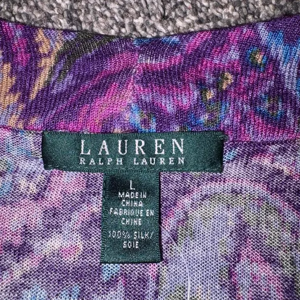 Ralph Lauren Women's Purple Multicolored Tank Large NWT - Image 3