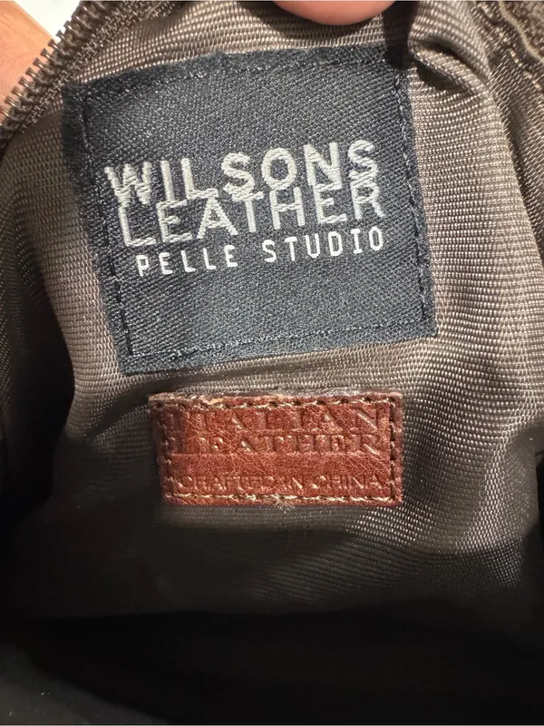Wilsons Leather Pelle Studio Small Tooled Brown Leather Baguette Floral Y2K - Image 10