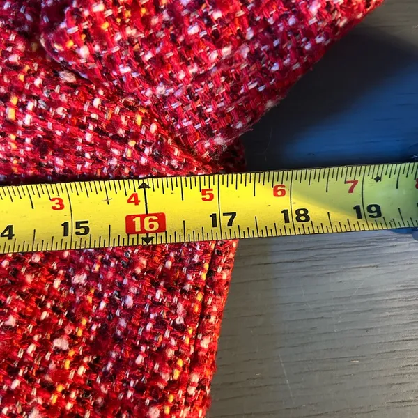 GAP Womens Button Double Breasted Short Pea Coat Blazer, Size XS Red Tweed - Image 7