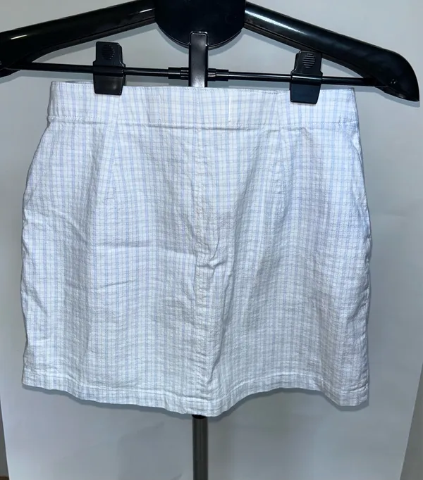 Hollister Women’s Small Ultra High-Rise Blue Plaid Cotton Shorts Preppy - Image 3