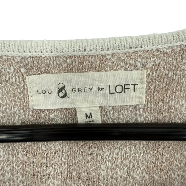 Lou & Grey for Loft Size Medium Short Sleeve Blouse Top Shirt Cotton Blend - Image 3