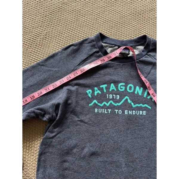 Patagonia‎ Womens Geologers Ahnya Crewneck Sweatshirt Blue Logo Sz M - Image 7