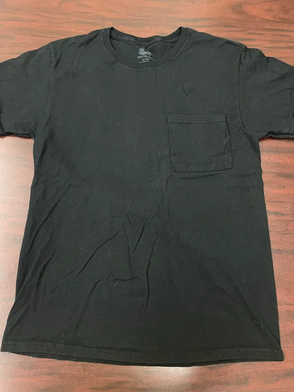 Fruit of the Loom Michael Myers This Is My Happy Face Black Short Sleeve Pocket Tee Size Small - Image 2