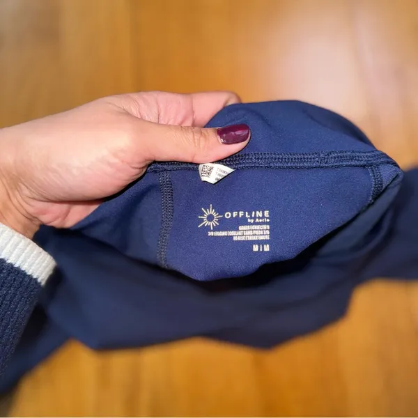 OFFLINE by Aerie Goals 7/8 Leggings Navy Blue M Activewear Athleisure Fitness - Image 3