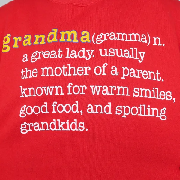 Vintage 90s Grandma Dictionary Definition Red Sweatshirt - Image 3