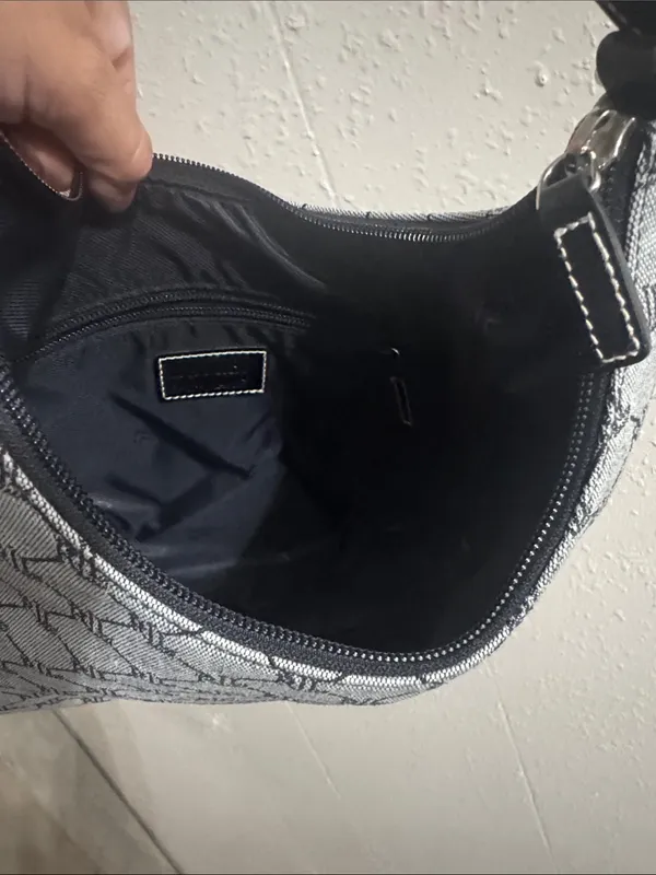 Ralph Lauren Gray Monogram Shoulder Bag with Black Trim - Image 11