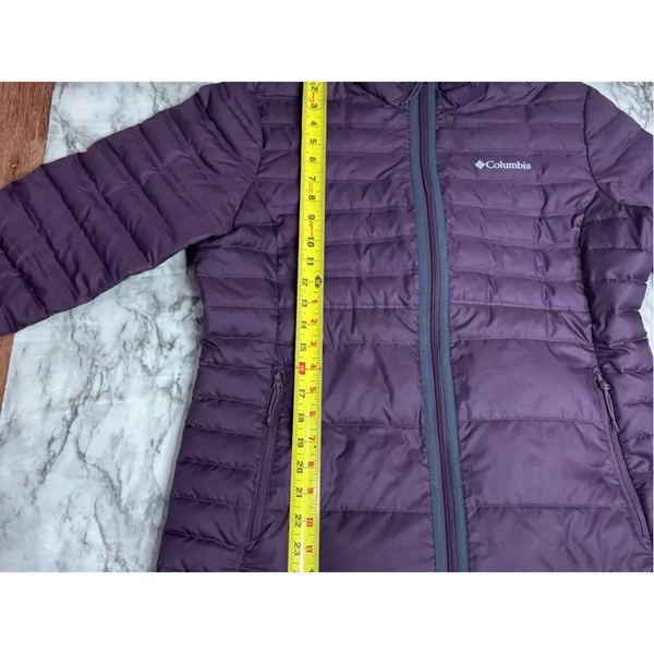 Columbia duck down filled Purple Packable Puffer Jacket women large zip up coat - Image 4