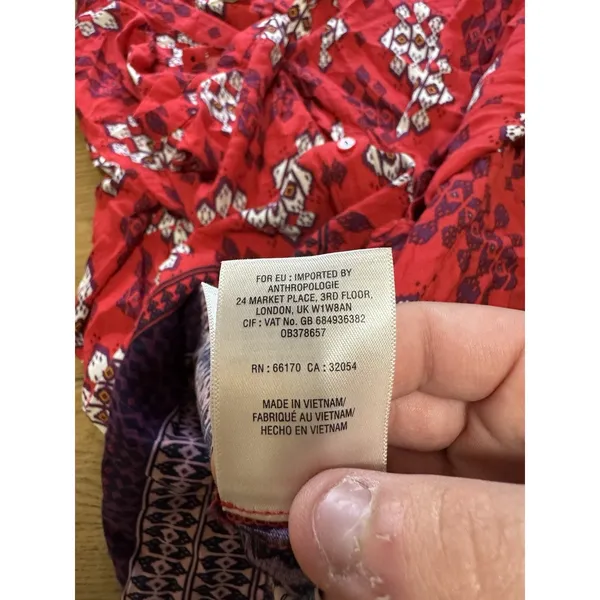 Anthropologie Maeve Women Sz 6 Button Down Lightweight Shirt Rayon‎ Short Sleeve - Image 13