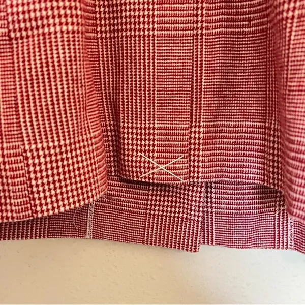 Anthropologie Avec Les Filles Red Houndstooth Plaid Longline Blazer NEW Size XL - Image 12