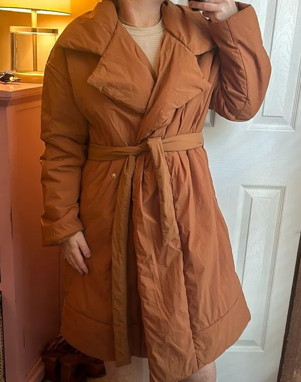 Target  Wrap Puffer Brown Jacket - Image 3