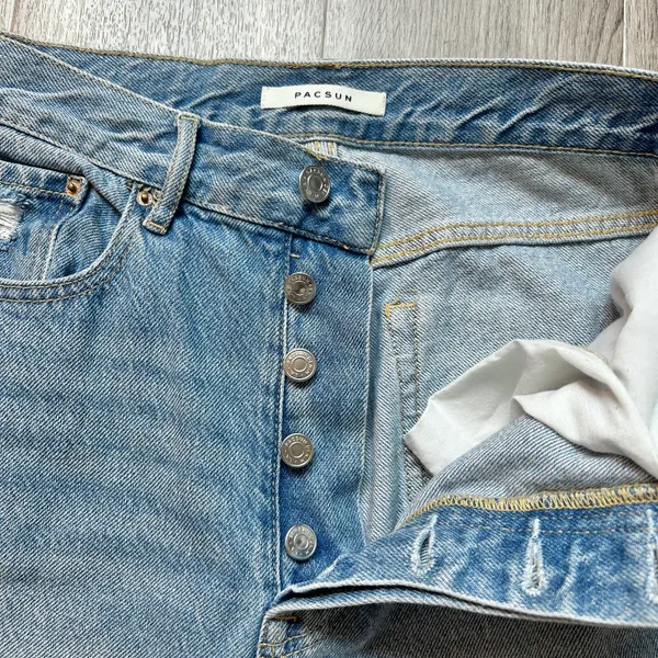 PacSun Light Blue Ultra High Waisted Slim Fit Mom Jeans Size 26 - Image 6