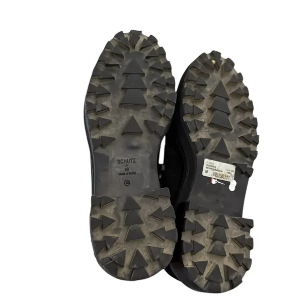 SCHUTZ Lucille Lace Up Sherpa Leather Suede Clogs Mules Sneakers - Image 12