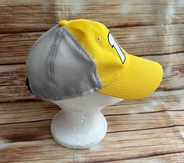 NASCAR Mesh back Team Yellow Hat Cap with driver's number Kyle Busch #18 - Image 2