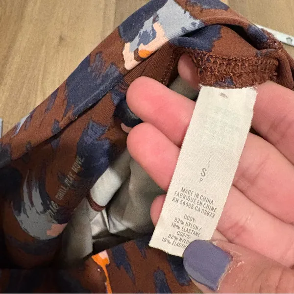 Aerie Chill Play Move Activewear Leggings‎ Leopard Cheetah brown blue small - Image 5