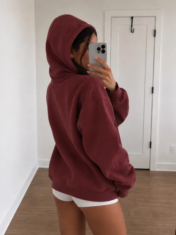 Aritzia Cozy Fleece Oversized Hoodie in Gala Plum - Image 3