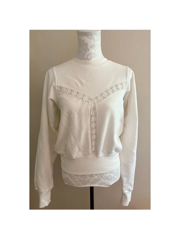 NWT FREE PEOPLE Sweet Nashville Sweatshirt in‎ Ivory NWT $128 - Image 3