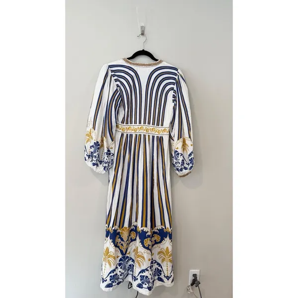 FARM Rio Pineapple Deco Maxi Dress Puff Sleeve Size Medium - Image 6