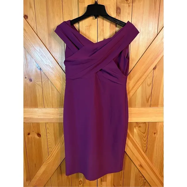 Lauren Ralph Lauren Ralph Lauren Crepe Off-the-Shoulder Cocktail Dress Plum 4 nw - Image 2